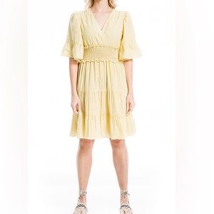 Max Studio Smocked Waist Stripped Mini Dress